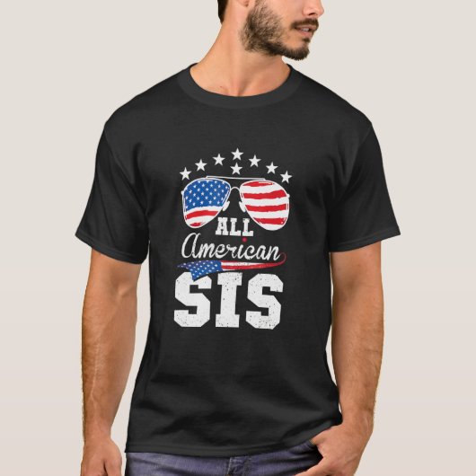 All American Sis 4th Of July Matching Family Tシャツ (正面)