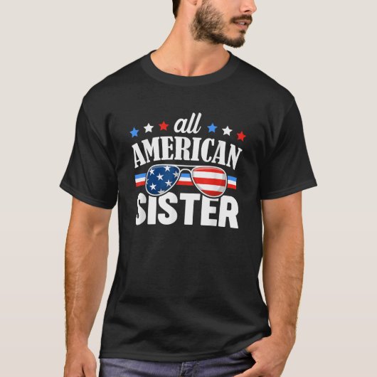 All American Sister 4th of July USA Family Matchin Tシャツ (正面)