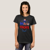 All American Teacher American Flag 4th of July USA Tシャツ (正面フル)