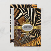 All Animal Skin look Birthday Party RSVP (正面/裏面)