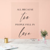 All Because Two People Fell in Love Wedding Sign アクリルサイン (ウェディング)
