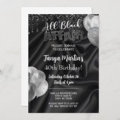 All Black Affair adult woman birthday invitation. 招待状 (正面/裏面)