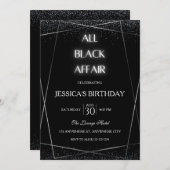 All Black Affairs Birthday Partyへの招待 招待状 (正面/裏面)