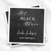 All Black Affairs Birthday Party モダン (全黒浮気誕生日会) スタンダードカクテルナプキン