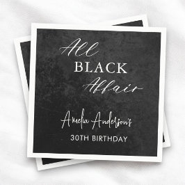 All Black Affairs Birthday Party モダン （全黒浮気誕生日会） スタンダードカクテルナプキン