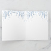 All Blue Toile Boy Baptism Elegant Digital サンキューカード (内部)