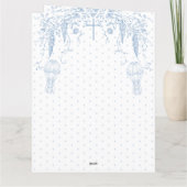 All Blue Toile Boy Baptism Elegant Digital サンキューカード (裏面)