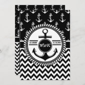 All Board Fort 結婚 a 航海の Boat テーマ 招待状 (正面/裏面)