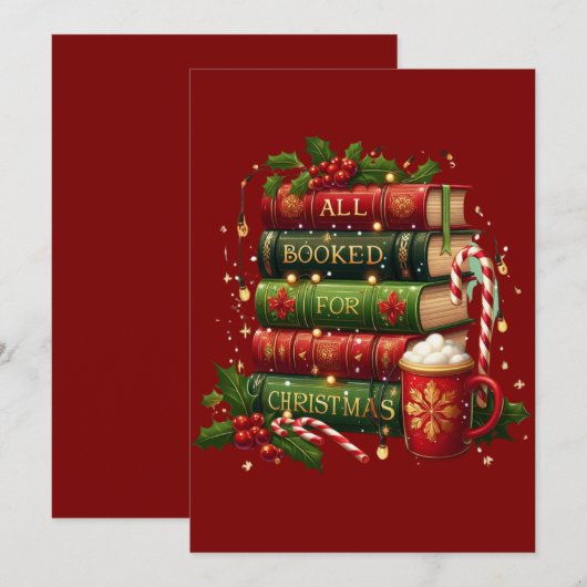 All booked for Christmas シーズンカード (正面/裏面)