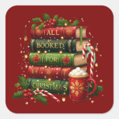 All booked for Christmas スクエアシール (正面)