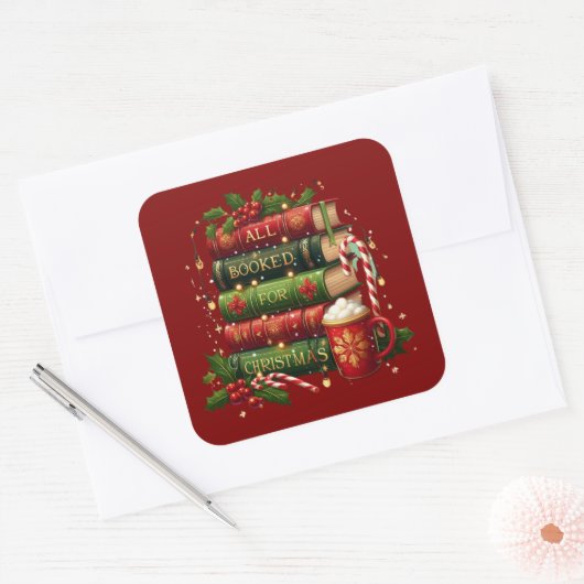 All booked for Christmas スクエアシール (封筒)