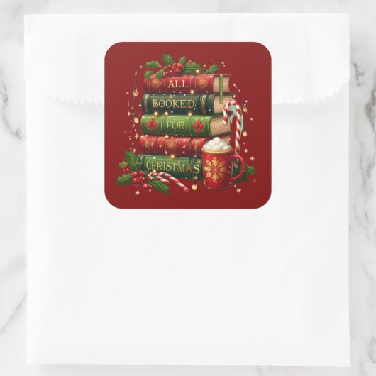 All booked for Christmas スクエアシール (バッグ)