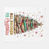 All Booked for Christmas  フリースブランケット (正面(横))