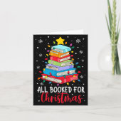All Booked For Christmas Book Christmas Tree Light カード (正面)