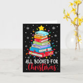 All Booked For Christmas Book Christmas Tree Light カード (黄色い花)