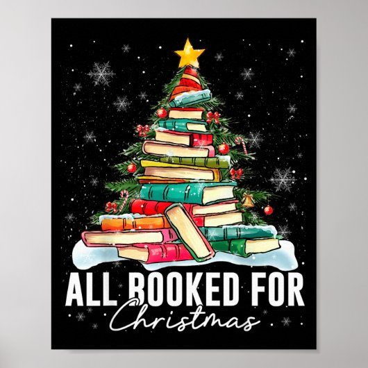 All Booked For Christmas Book Christmas Tree Light ポスター (正面)