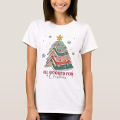 All Booked For Christmas Book Christmas Tree Light Tシャツ (正面)