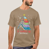 All Booked For Christmas Book Christmas Tree Light Tシャツ (正面)