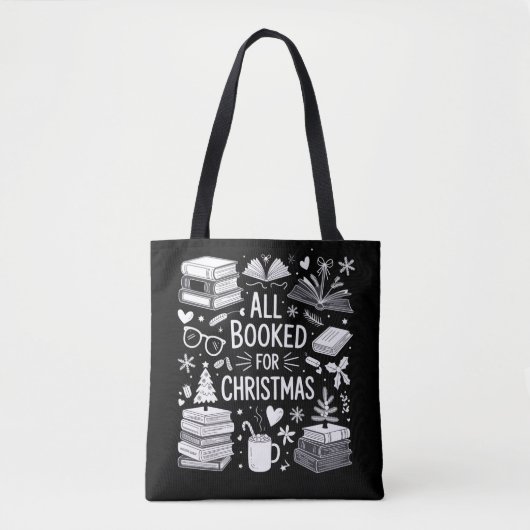 All Booked for Christmas Book Lover Bookish Gifts トートバッグ (正面)
