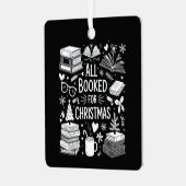 All Booked for Christmas Book Lover Bookish Gifts メタルオーナメント (正面左)