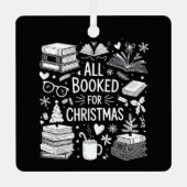All Booked for Christmas Book Lover Bookish Gifts メタルオーナメント (正面)