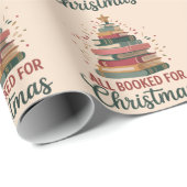 All Booked for Christmas Book Tree Xmas Teacher  ラッピングペーパー (ロールコーナー)