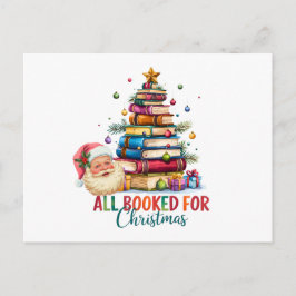 All Booked for Christmas Card | Book Lover Holiday シーズンポストカード