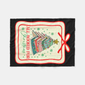 All Booked For Christmas Coquette Bow Tree Lights  フリースブランケット (正面(横))