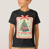 All Booked For Christmas Coquette Bow Tree Lights  Tシャツ (正面)