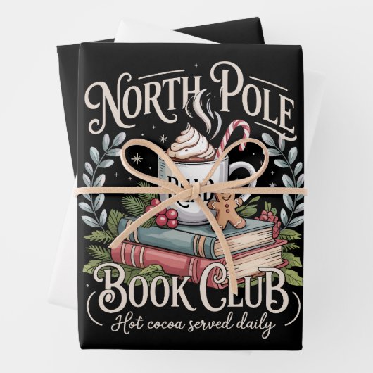 All Booked for Christmas Coquette Xmas Book Club  ラッピングペーパーシート (インサイチュ)