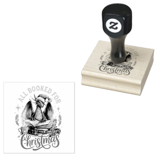 All Booked for Christmas Dragon  ラバースタンプ (押印)
