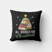 All Booked For Christmas Tree Books Teacher Xmas クッション (正面)