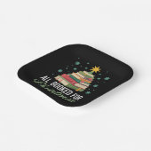 All Booked For Christmas Tree Books Teacher Xmas  ペーパープレート (傾斜あり)