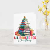 All Booked For Christmas Xmas Tree Teacher Holiday カード (黄色い花)
