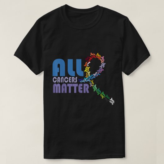All Cancer Matters認識度サポートI World Cance Tシャツ (デザイン正面)