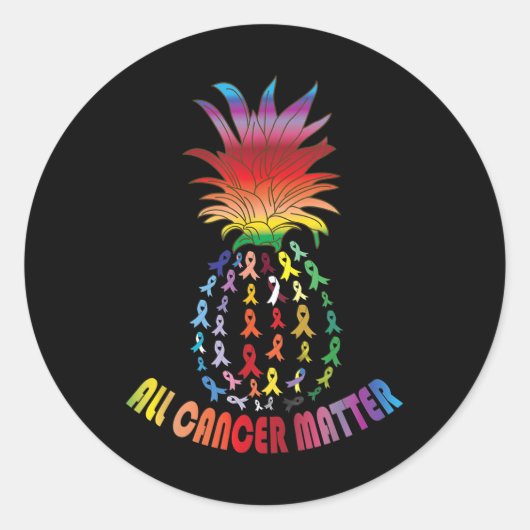 All Cancer S認識度I World Cancer Day I Pineap ラウンドシール (正面)