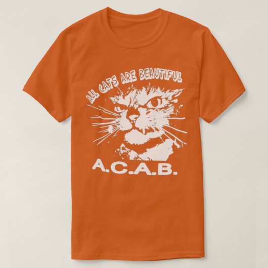 All Cats Are Beautiful A C A B Tシャツ (デザイン正面)