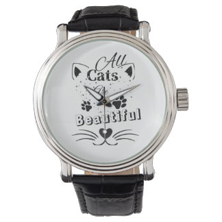 All Cats Are Beautiful – Minimal Cute Cat Design 腕時計