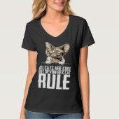 All cats are cool but devon rex cat rule tシャツ (正面)