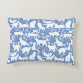 All Cats pattern.w.bx4 L Blue BG アクセントクッション (裏面)