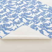 All Cats pattern.w.bx4 L Blue BG シェルパブランケット (3/4)