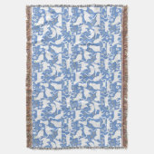 All Cats pattern.w.bx4 L Blue BG スローブランケット (正面縦)