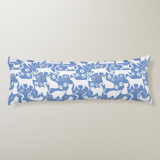 All Cats pattern.w.bx4 L Blue BG ボディピロー (裏面)