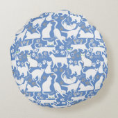 All Cats pattern.w.bx4 L Blue BG ラウンドクッション (裏面)