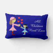 All Children Need Love: Dark Blue ランバークッション (裏面)