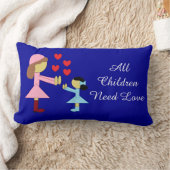 All Children Need Love: Dark Blue ランバークッション (ブランケット)