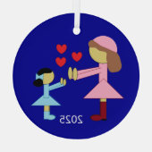 All Children Need Love: Navy ガラスオーナメント (裏面)