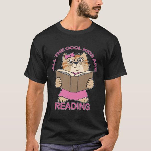 All Cool Kids Are Reading Book Nerd  Reading Teach Tシャツ (正面)