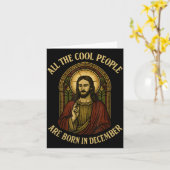 All Cool People Are Born In December Birthday Chri カード (黄色い花)