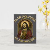 All Cool People Are Born In December Birthday Chri カード (黄色い花)